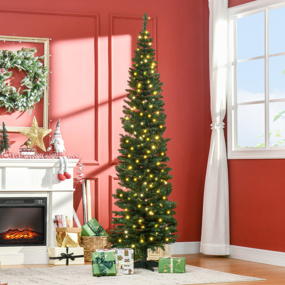 Sapin de Noël artificiel pré-éclairé de 7 pieds avec lumières LED blanc chaud