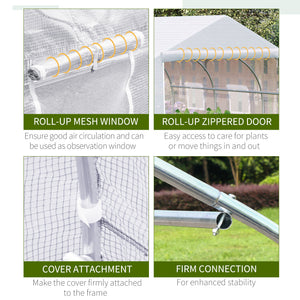 Portable garden tunnel greenhouse - White