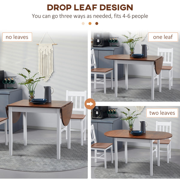 Table de cuisine à abattants pour petits espaces, marron