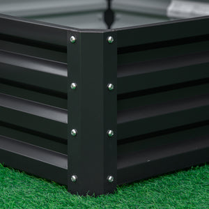 Raised planter in galvanized steel, grey