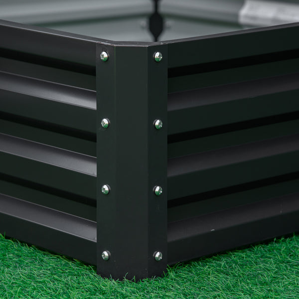 Raised planter in galvanized steel, grey