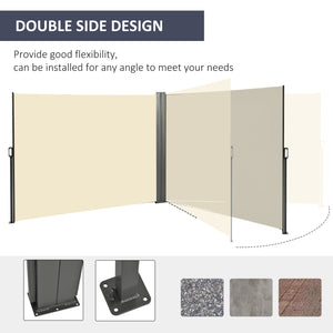 Mur d'intimité extérieur rétractable, blanc crème