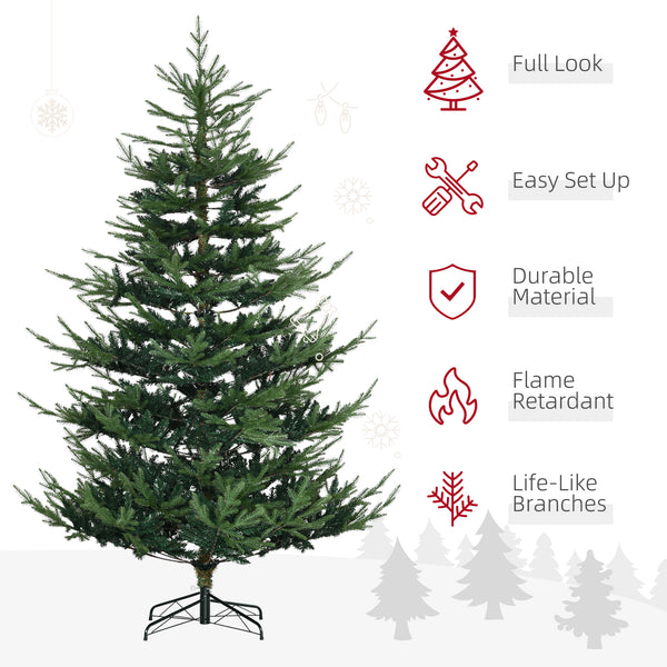 Sapin de Noël artificiel de 7,5 pieds avec base en métal