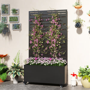 Metal planter with trellis