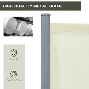 Mur d'intimité extérieur double et rétractable, blanc crème