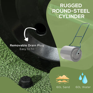 Rouleau à gazon Pousser Remorquer Eau Sable 60L