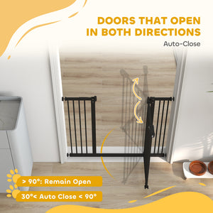Barrière pour animaux de compagnie avec porte, noire