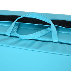Tapis de gymnastique pliable de 1,22 m x 2,42 m x 5,1 cm avec poignées de transport, bleu clair