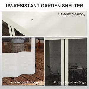 Pergola murale 10 x 13 avec 2 rideaux et 2 moustiquaires, résistante aux UV, beige