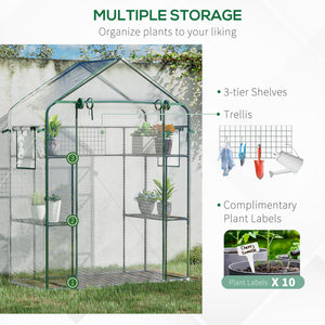 Direct access greenhouse with 4 shelves