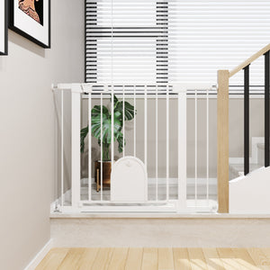 Barrière de sécurité extra large avec petite porte, blanche
