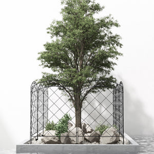 Lot de 4 panneaux de clôture décoratifs pour jardin, noir