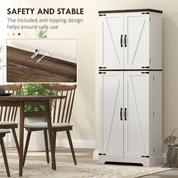 Meuble de rangement de 162 cm de haut avec étagères à épices, blanc