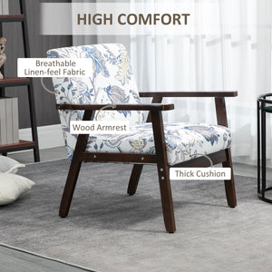 Fauteuils d'appoint moderne avec assise rembourrée, motif floral
