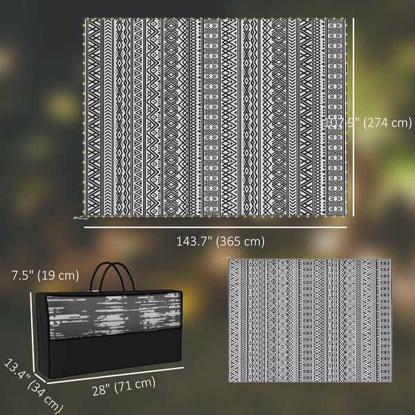 Outdoor Rug with USB Lights, Reversible, with Carry Bag, 3.66 m x 2.74 m