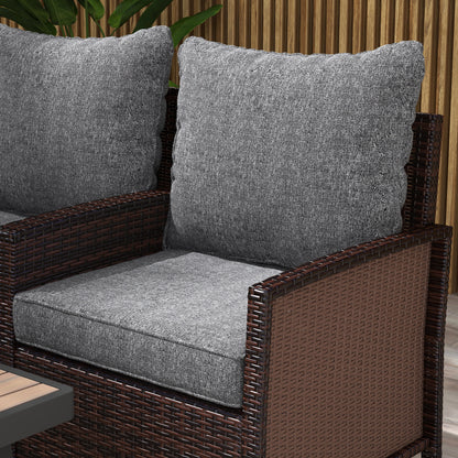Coussins de rechange pour chaise de patio avec dossier, lot de 4, gris