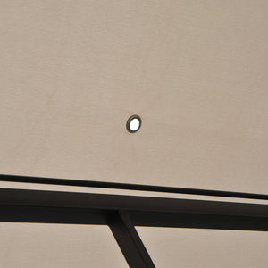 Gazebo 10 x 10 avec structure métallique et parois latérales en maille, beige