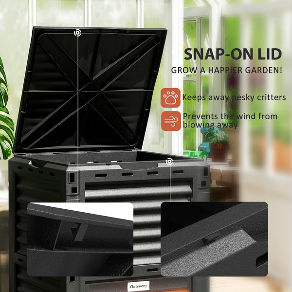 Composteur d'extérieur de 80 gallons (303 litres), orange