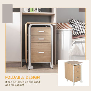 Bureau d'ordinateur pliable avec tiroirs et étagère de rangement, bois naturel