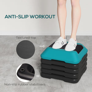 Stepper réglable en hauteur à 5 niveaux bleu