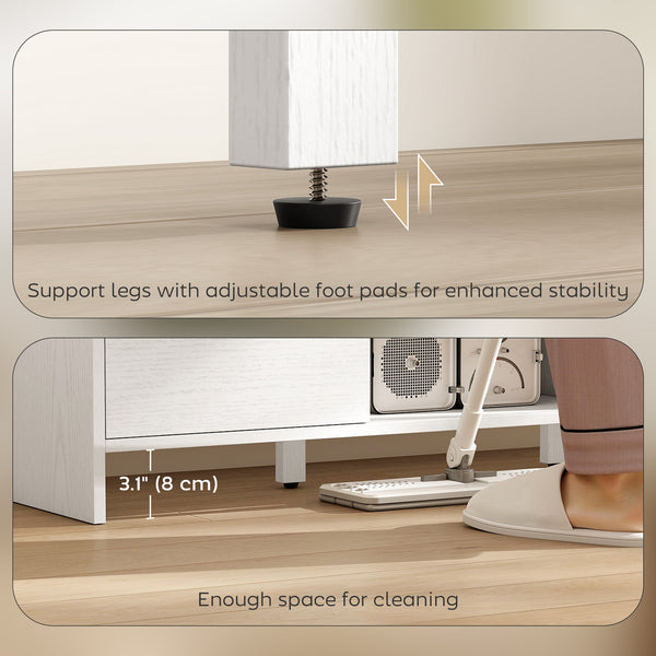 TV stand for TVs up to 55 inches with 2 cupboards and 2 shelves, white