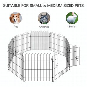 Foldable 8-panel octagonal playpen, black.