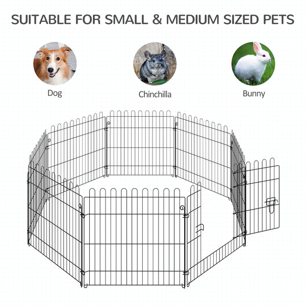 Foldable 8-panel octagonal playpen, black.