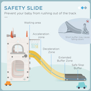 Toboggan 7 en 1 pour tout-petits avec panier de basket, structure d'escalade, télescope, tunnel et volant