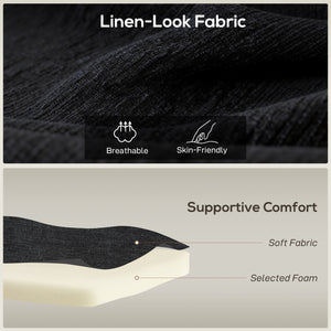 Canapé en L avec méridienne modulable, pieds en bois, noir