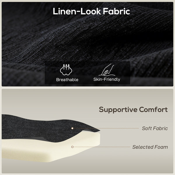 Canapé en L avec méridienne modulable, pieds en bois, noir