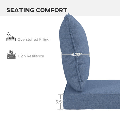 Coussins de remplacement, lot de 4, coussins de chaise de patio, bleu