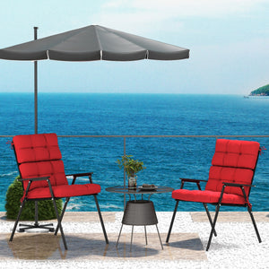 Coussins de rechange pour chaise de patio d'extérieur avec attaches, capitonnés, lot de 2, rouge