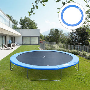 Soozier 14FT Trampoline Pad Replacement, Φ168" Spring Cover, Water-Resistant Universal Round Trampoline Safety Pad, No Holes for Pole, Blue