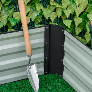 Galvanized raised planter, grey