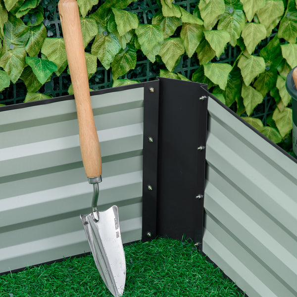 Galvanized raised planter, grey