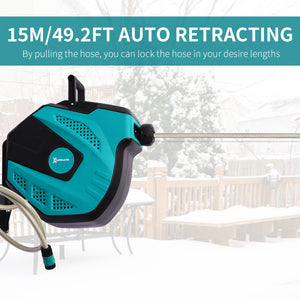 Retractable garden hose reel