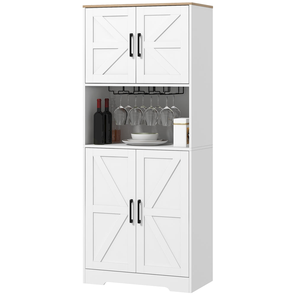 Garde-manger avec rangementpour coupe à vin, blanc