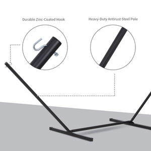 Support de hamac extra long de 11,8 pi de long, robuste, cadre en métal, installation simple, noir
