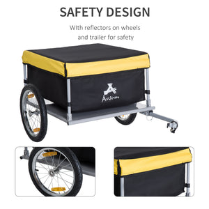 Folding bicycle trailer, yellow and black