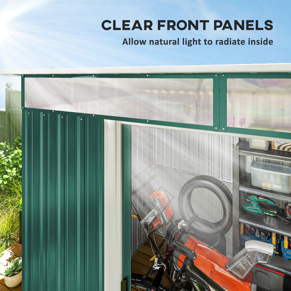 Abri de jardin extérieur en métal, vert foncé
