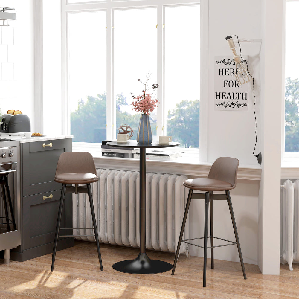 Table de bar haute ronde moderne, noire