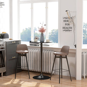 Modern round high bar table, black