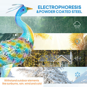 Statue de paon pour jardin, couleurs assorties