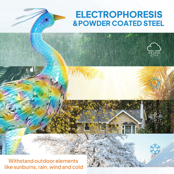 Statue de paon pour jardin, couleurs assorties