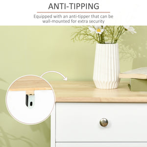 Modern buffet with cupboards, drawers and adjustable shelves, white