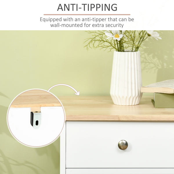 Modern buffet with cupboards, drawers and adjustable shelves, white