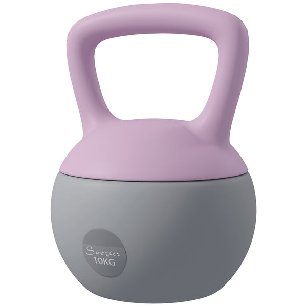 Soozier 22 lb Soft Kettlebell, Sand Filled Weight with Grip Handle, Kettlebell Weight for Full Body Workout, Purple