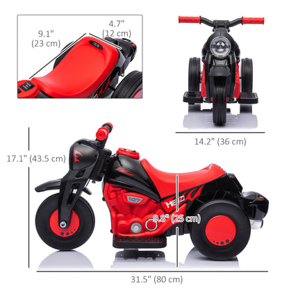 Moto électrique pour enfants, voiture à bulles 6 V avec phare LED, musique, pédale, pour 2 à 5 ans, noire et rouge