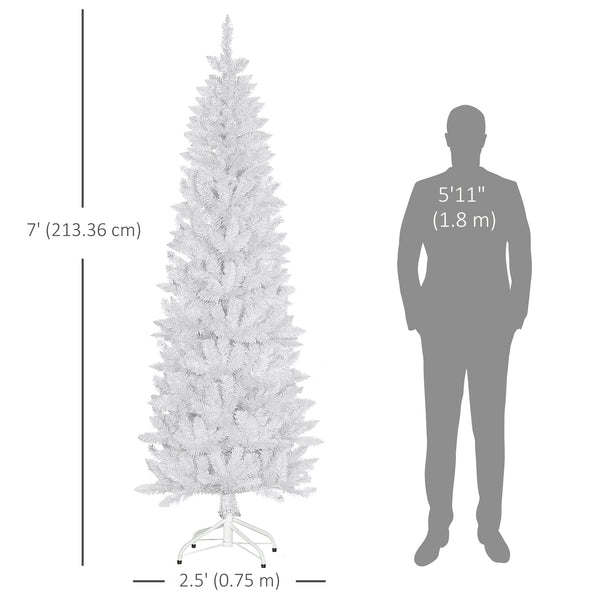 Sapin de Noël artificiel de 7 pieds de haut blanc