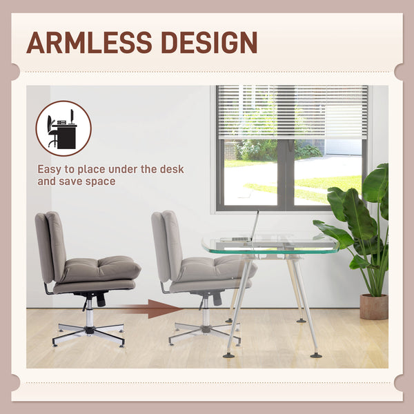 Office chair without armrests, grey